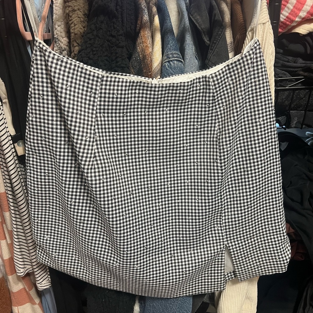 Black and White Gingham Skirt